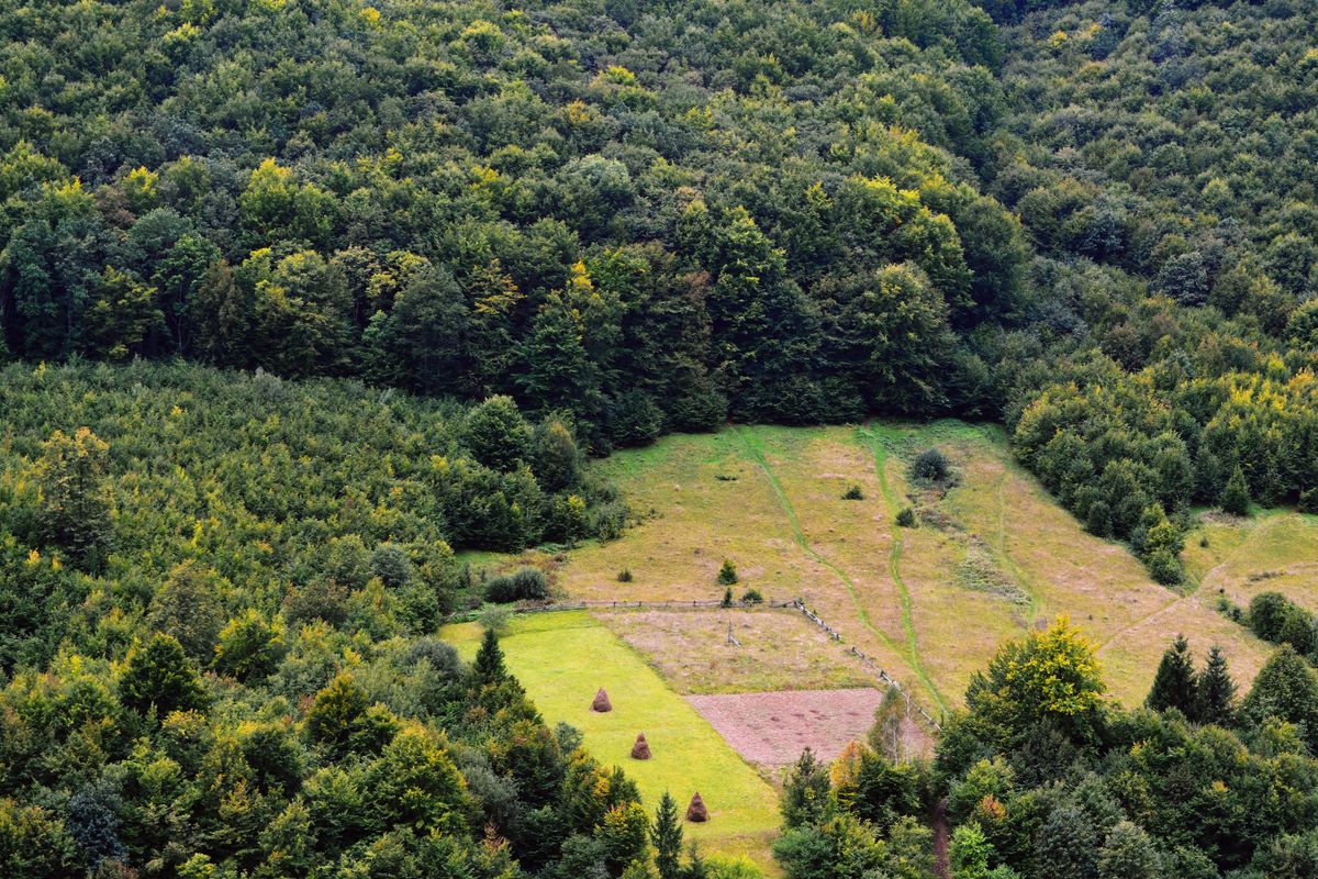 Zeleni brežuljci Zagorja iz zraka